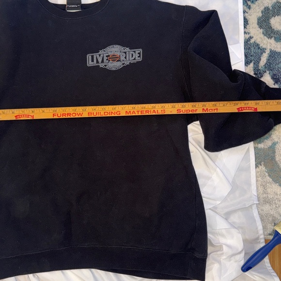 Harley-Davidson Black Crewneck Sweatshirt with Retro Chest Logo - Picture 5 of 8